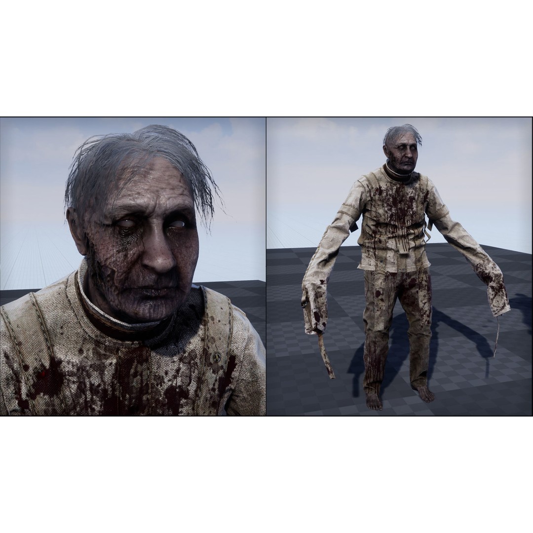 Patient Character 3D Model – Low Poly Rigged Game Asset, FBX - View 10