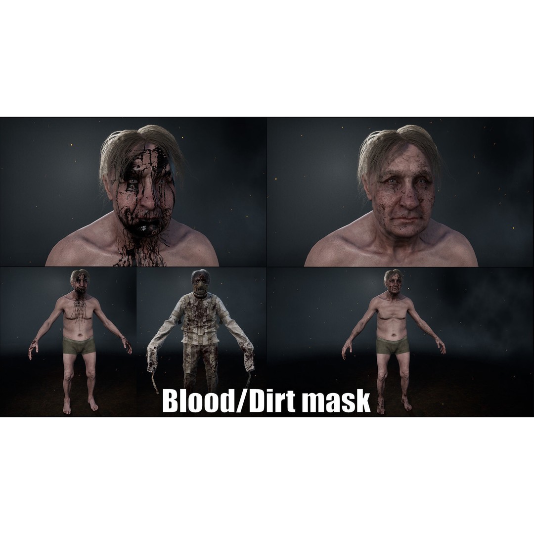 Patient Character 3D Model – Low Poly Rigged Game Asset, FBX - View 11