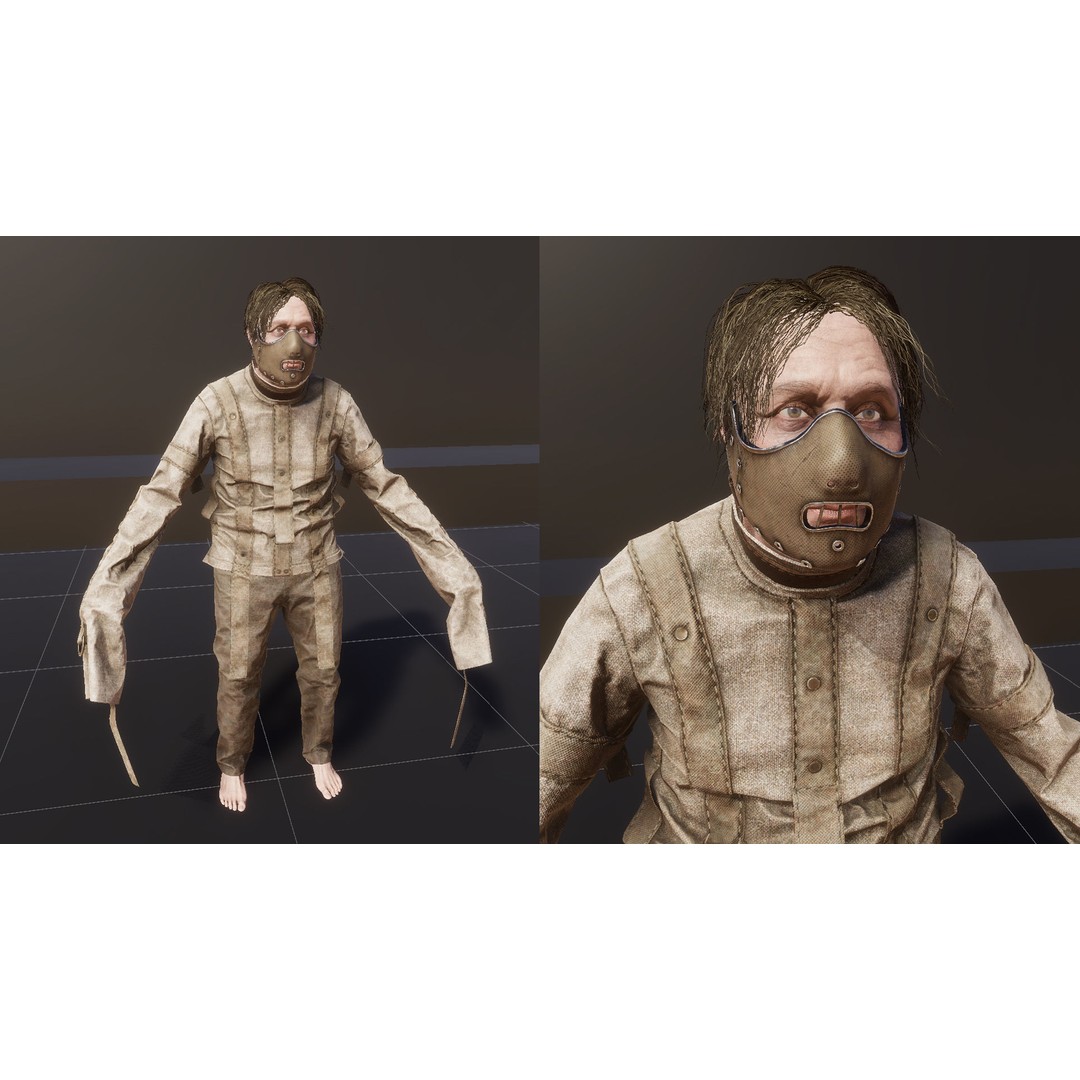 Patient Character 3D Model – Low Poly Rigged Game Asset, FBX - View 15