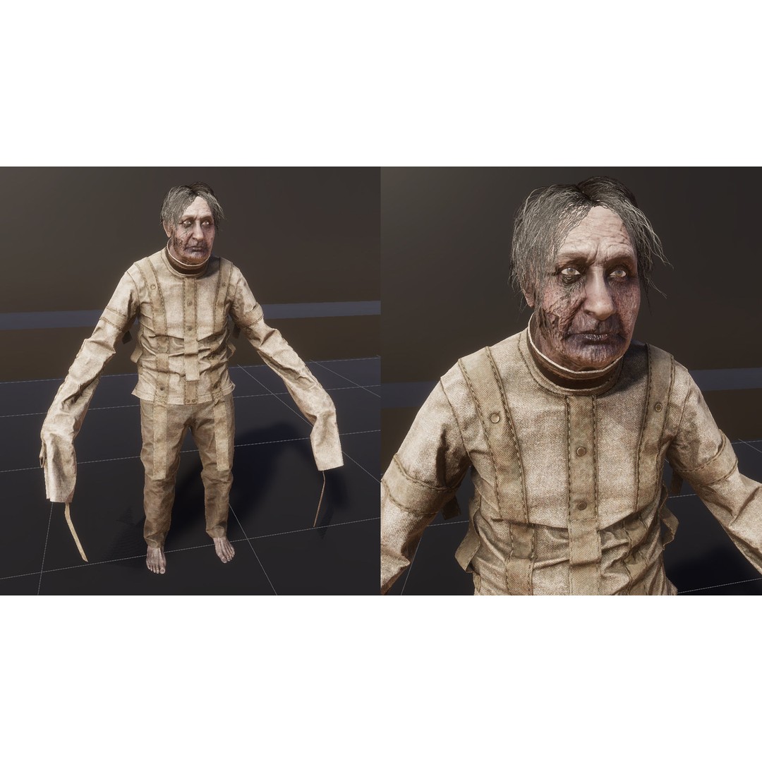 Patient Character 3D Model – Low Poly Rigged Game Asset, FBX - View 16