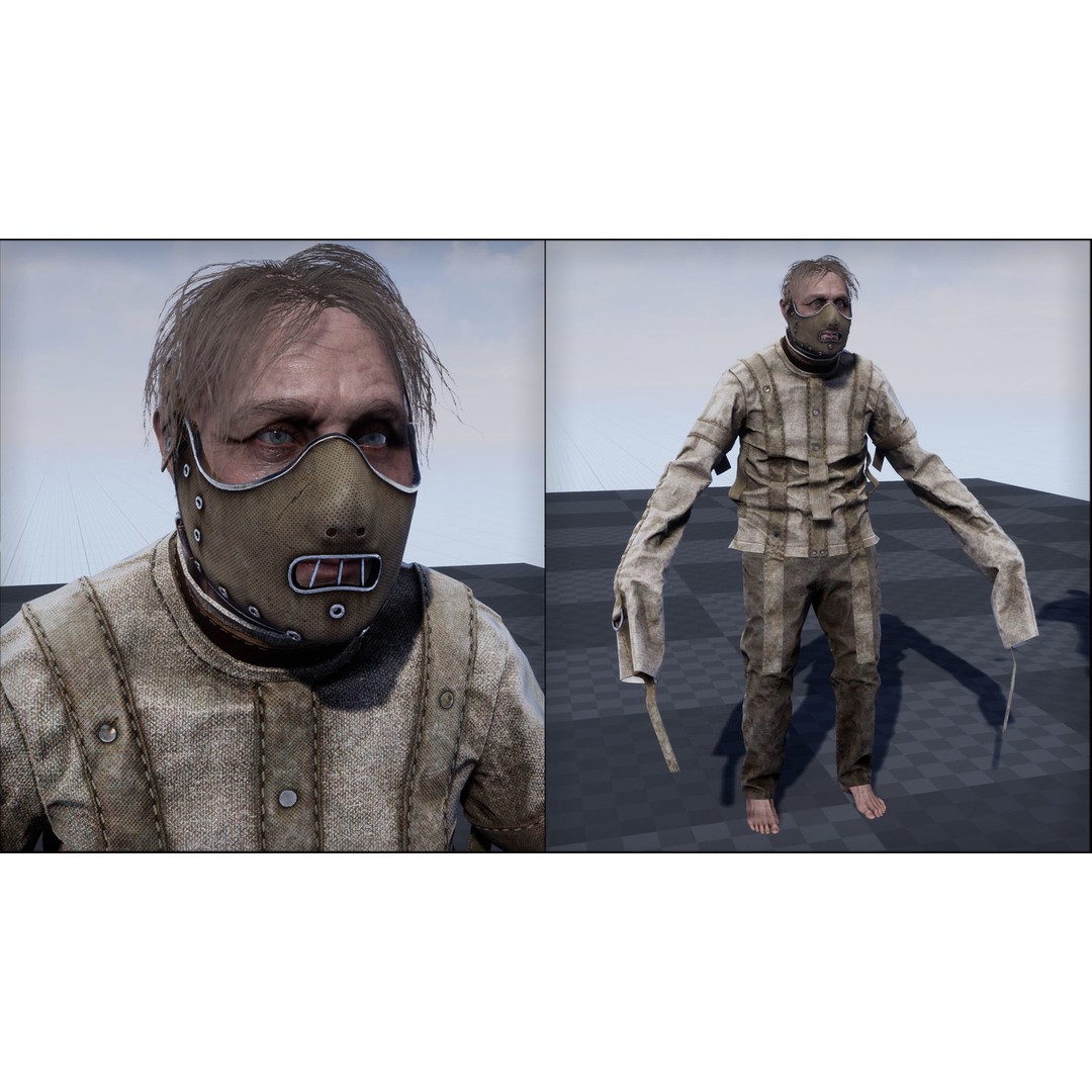 Patient Character 3D Model – Low Poly Rigged Game Asset, FBX - View 9