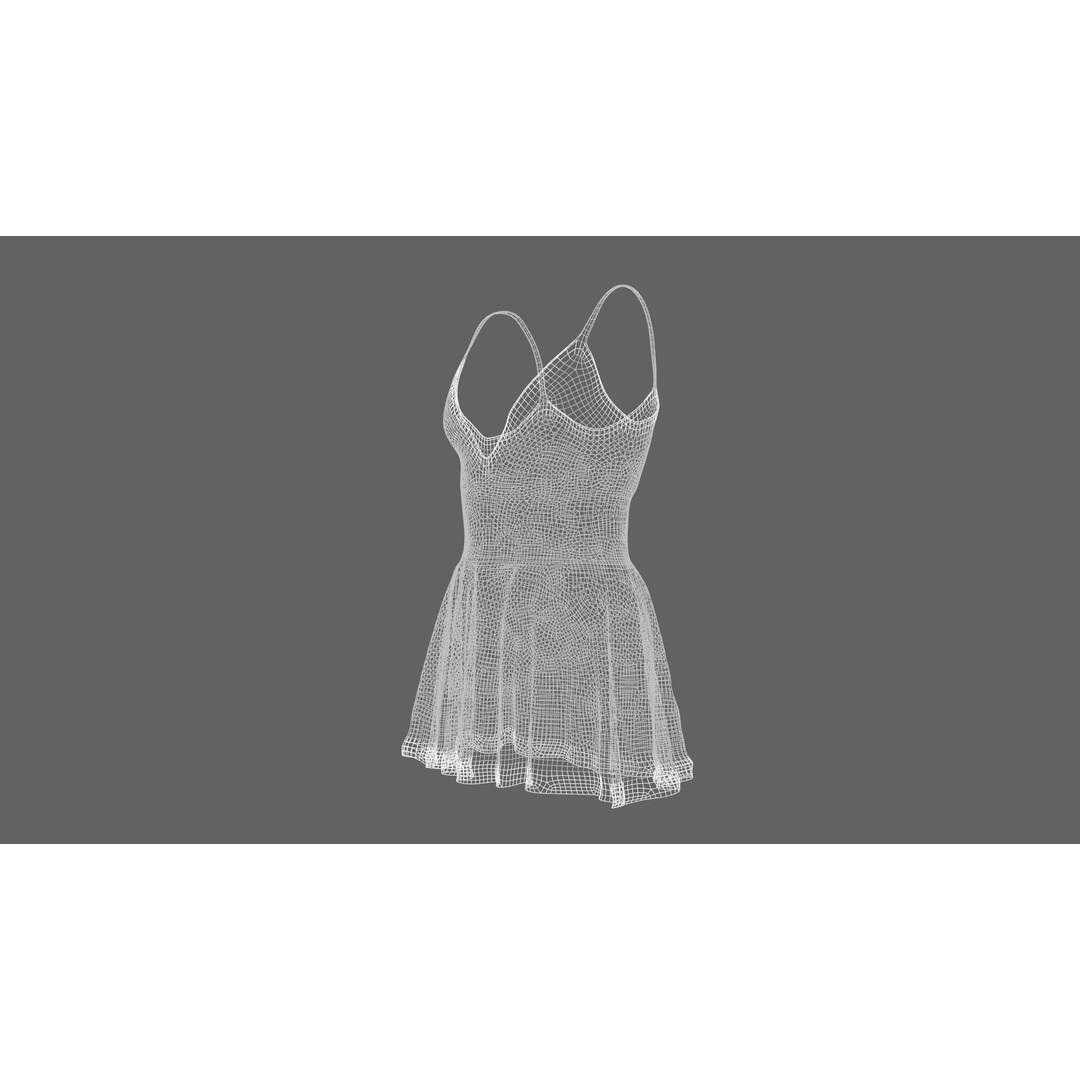 Christmas Dress 3D Model – Low Poly Game Ready Outfit, FBX - View 10