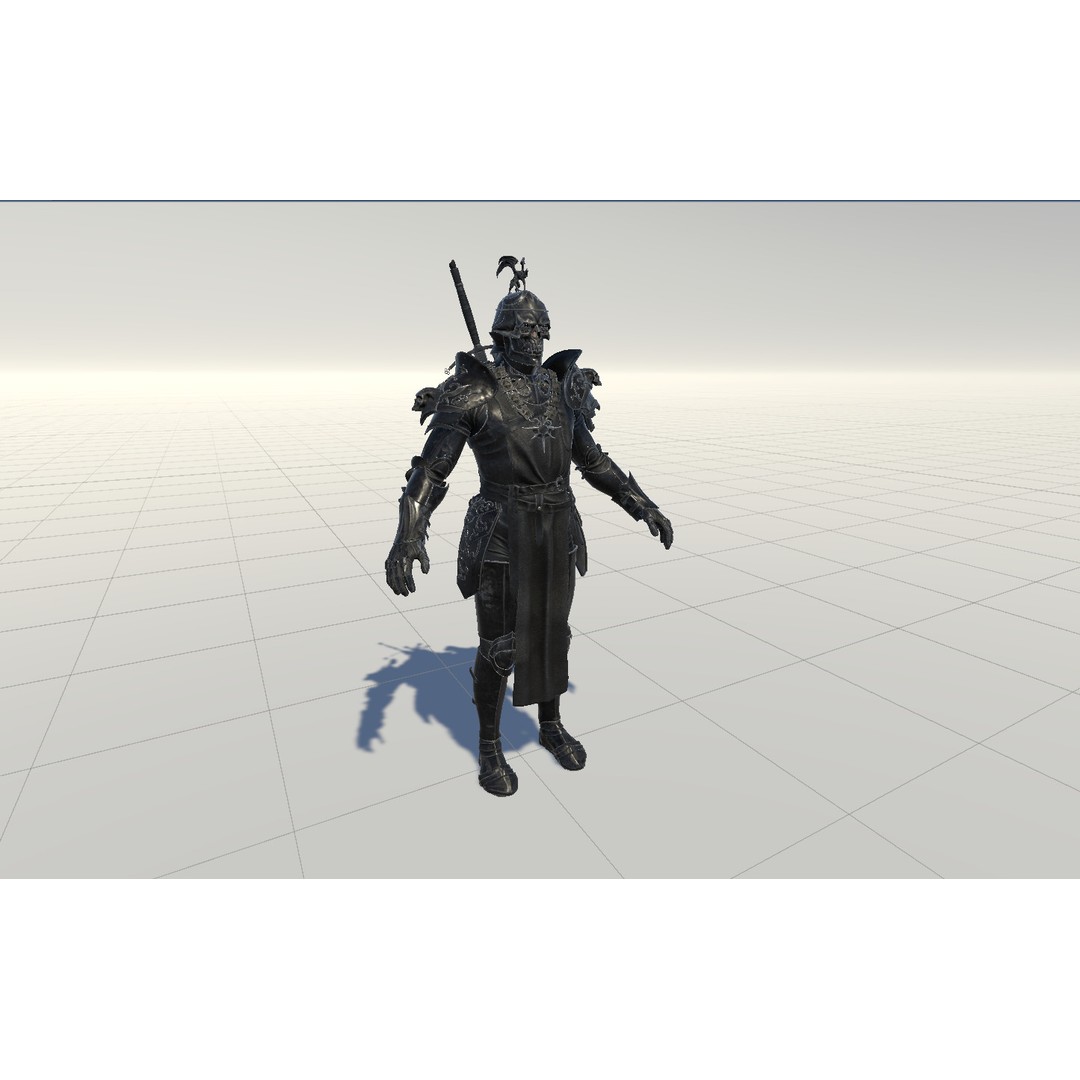 DeathKnight3 3D Model – Low Poly Character, Rigged, FBX
