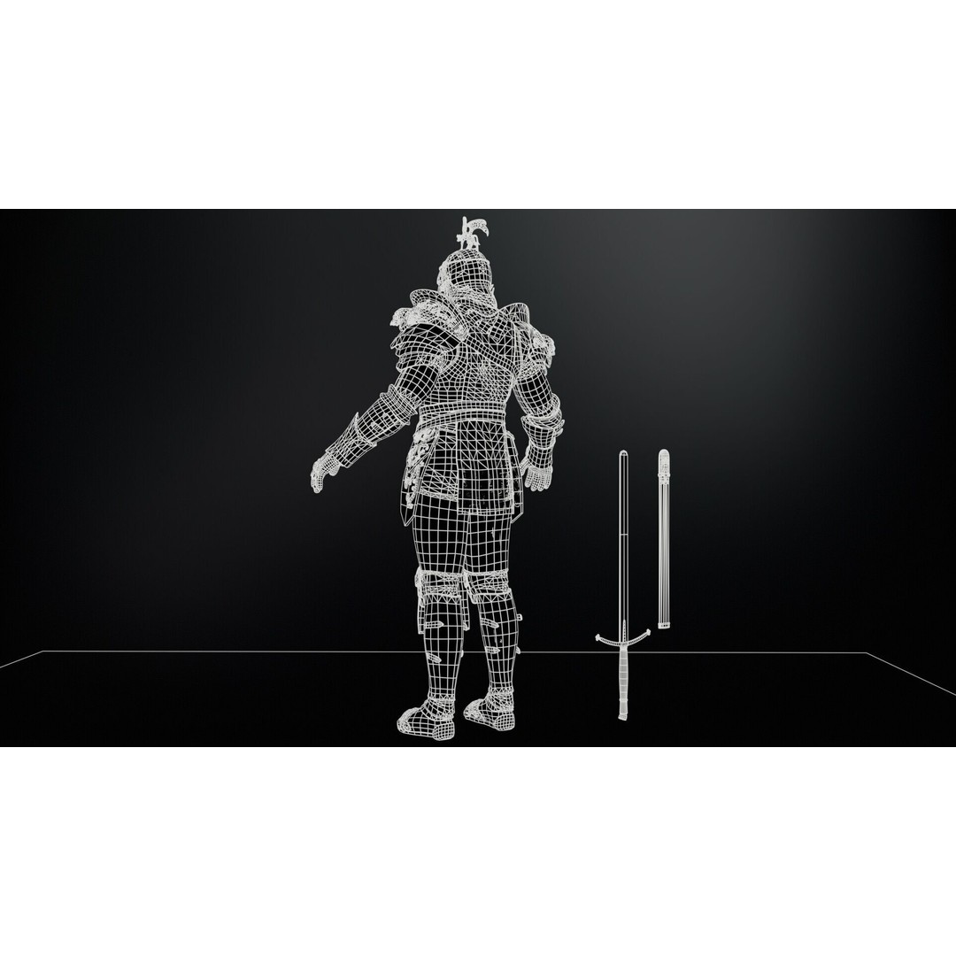DeathKnight3 3D Model – Low Poly Character, Rigged, FBX - View 11