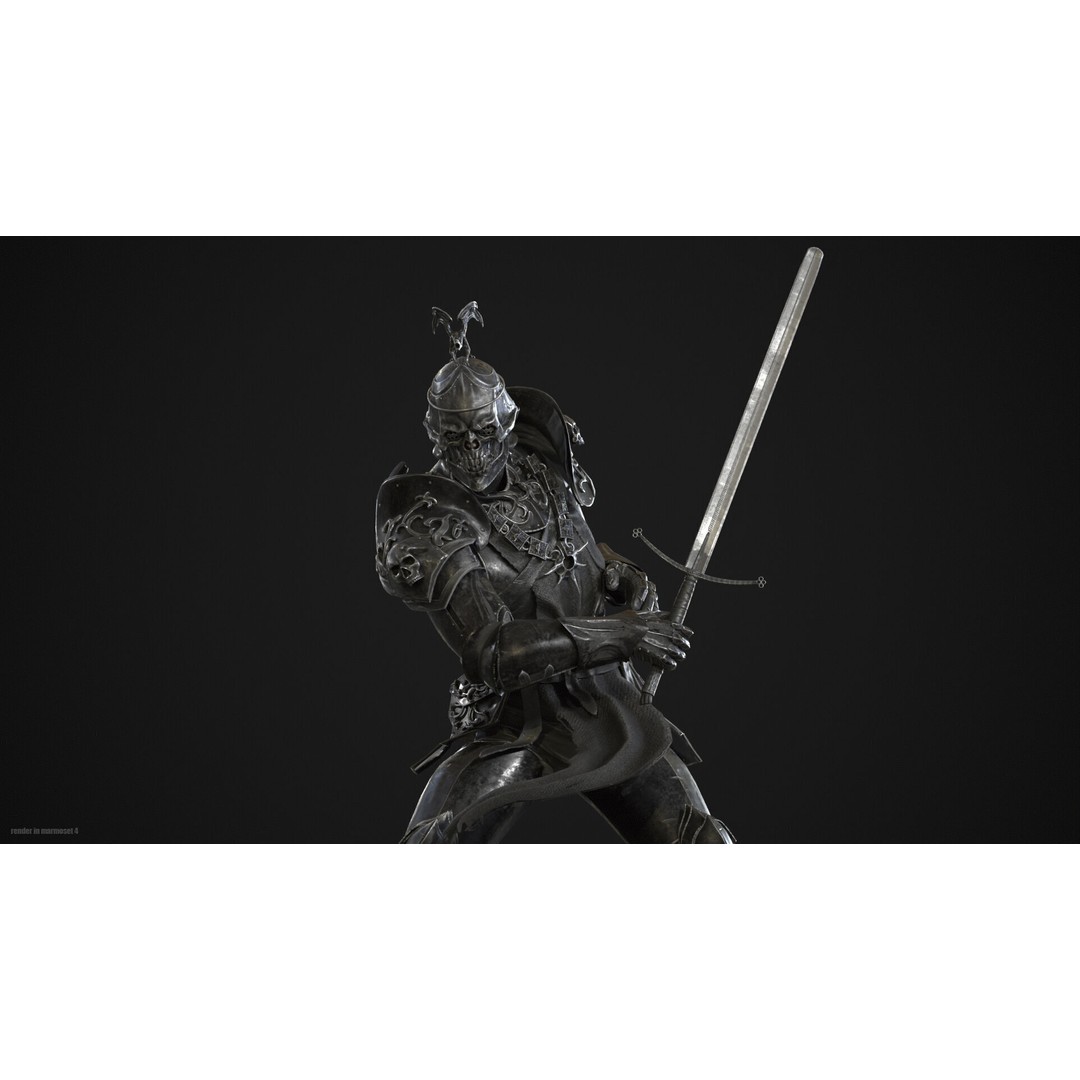 DeathKnight3 3D Model – Low Poly Character, Rigged, FBX - View 12