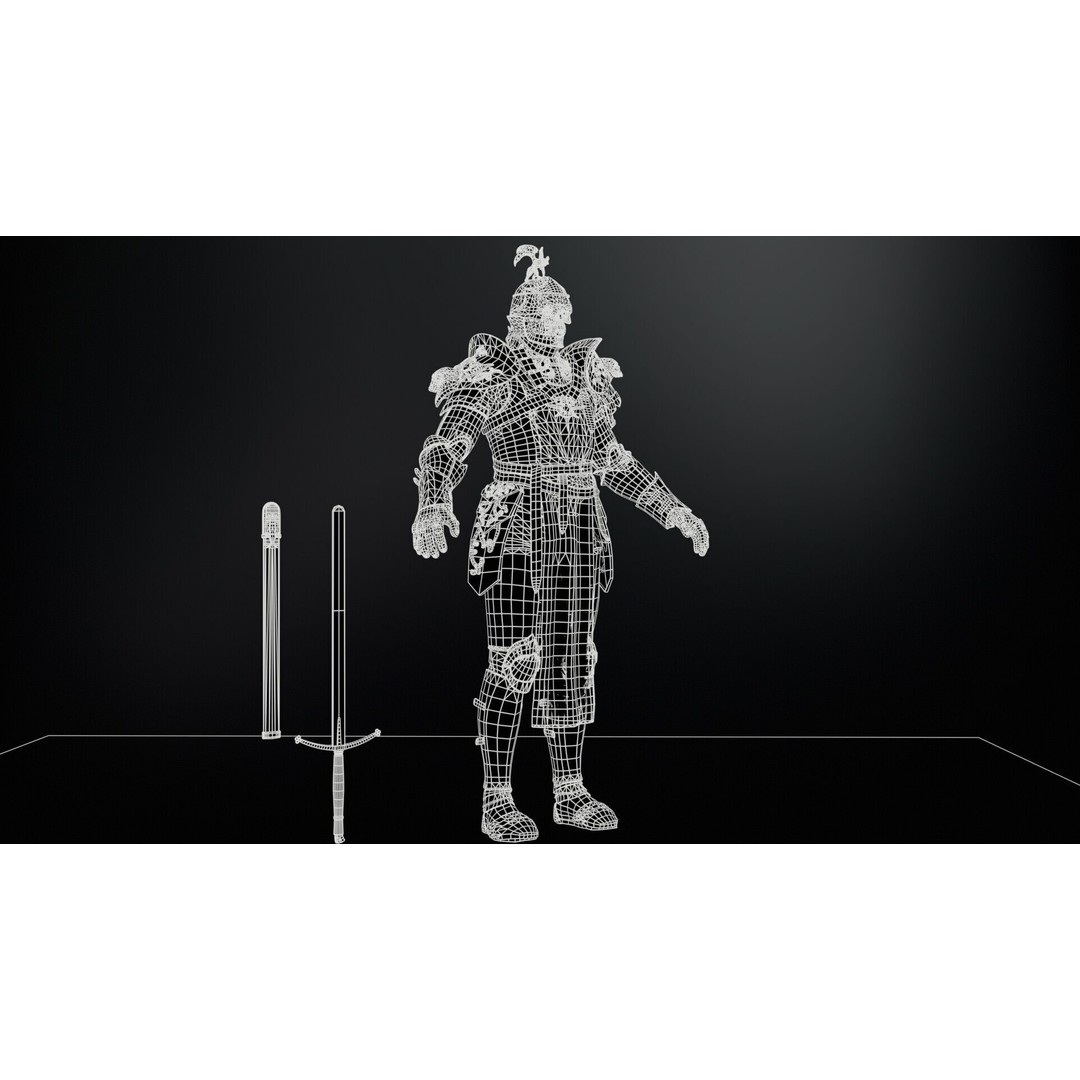 DeathKnight3 3D Model – Low Poly Character, Rigged, FBX - View 13