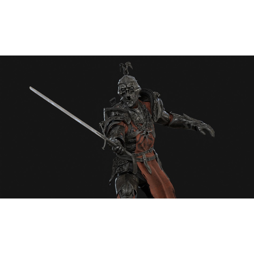 DeathKnight3 3D Model – Low Poly Character, Rigged, FBX - View 15