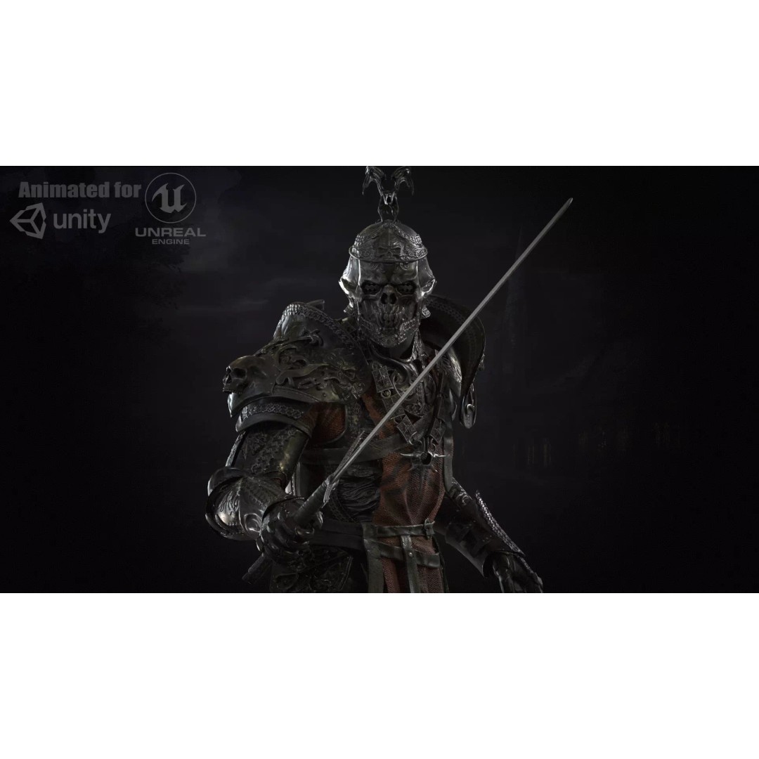 DeathKnight3 3D Model – Low Poly Character, Rigged, FBX - View 2