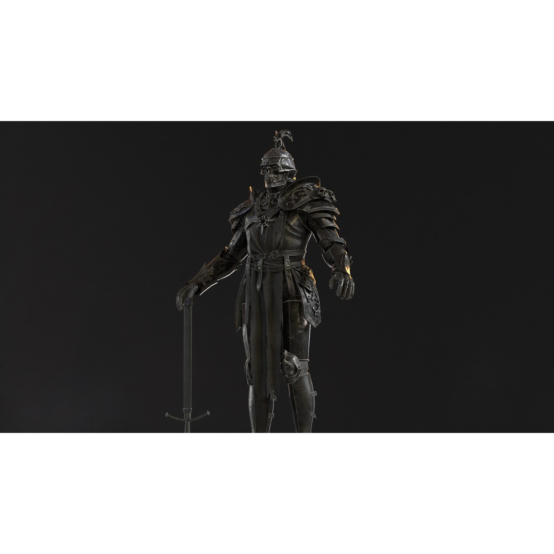 DeathKnight3 3D Model – Low Poly Character, Rigged, FBX - View 21