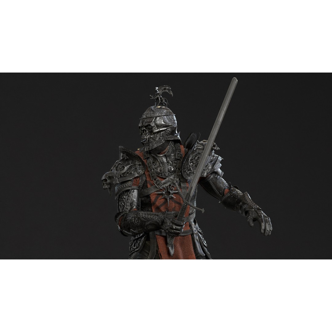 DeathKnight3 3D Model – Low Poly Character, Rigged, FBX - View 24