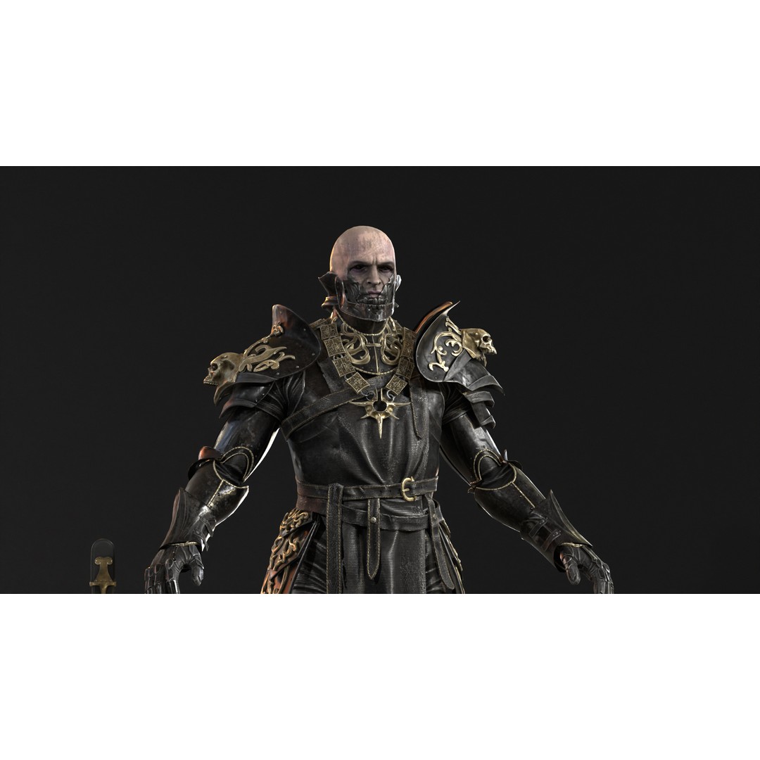 DeathKnight3 3D Model – Low Poly Character, Rigged, FBX - View 25