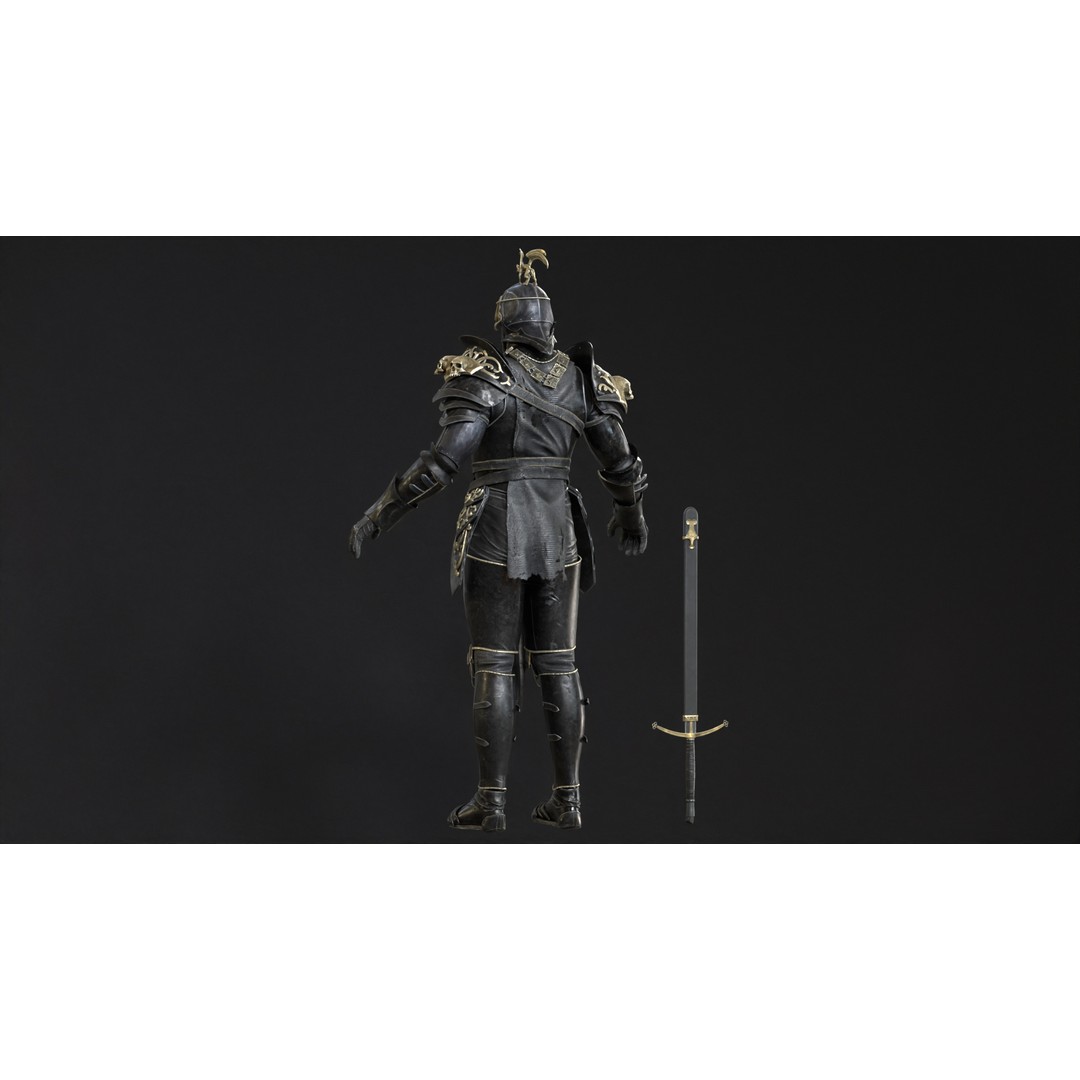 DeathKnight3 3D Model – Low Poly Character, Rigged, FBX - View 26