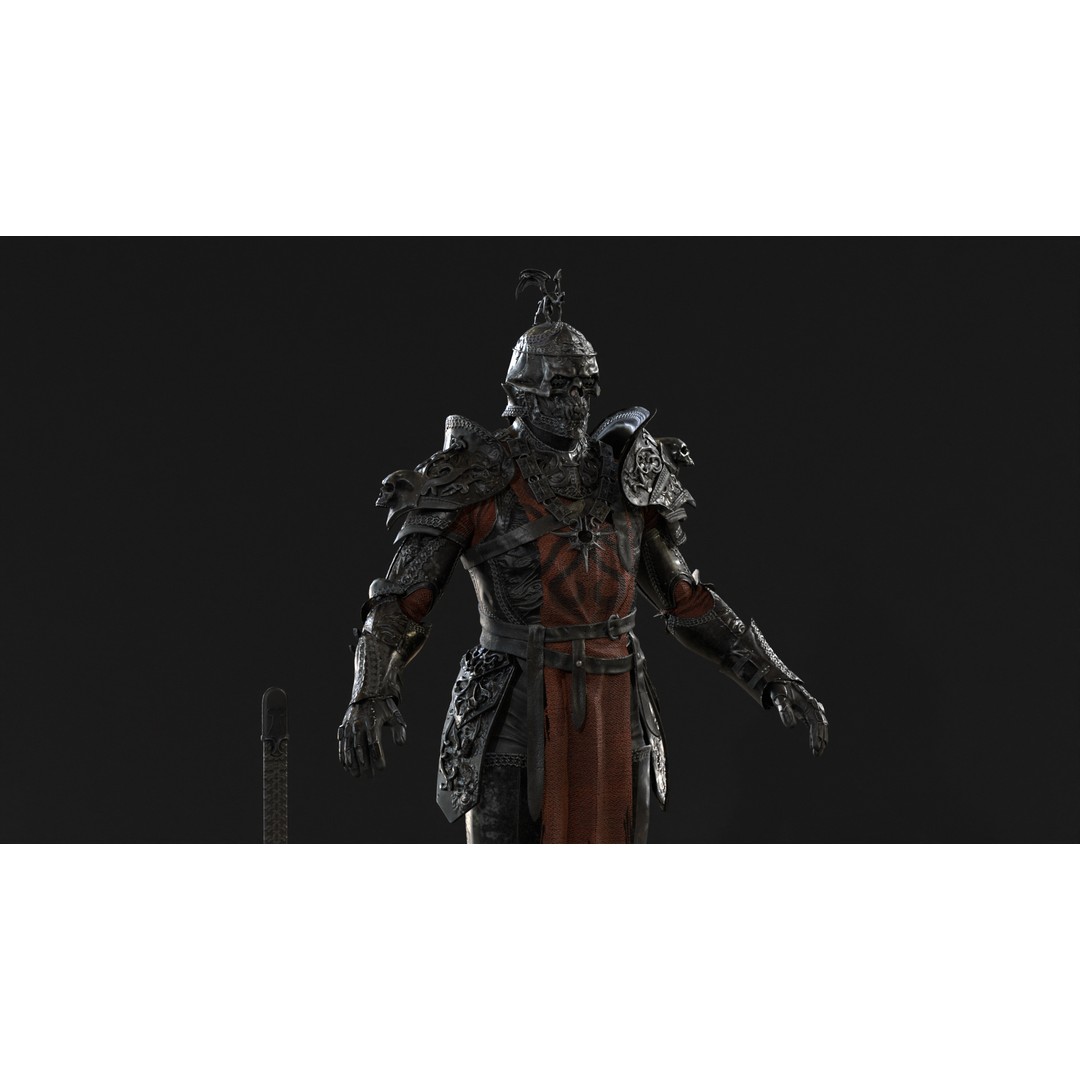 DeathKnight3 3D Model – Low Poly Character, Rigged, FBX - View 27