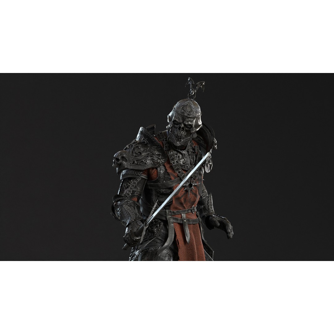 DeathKnight3 3D Model – Low Poly Character, Rigged, FBX - View 28