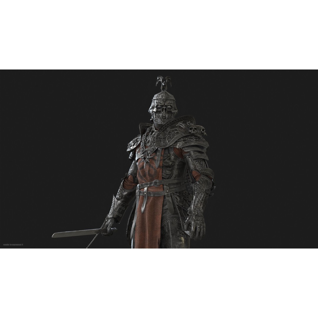 DeathKnight3 3D Model – Low Poly Character, Rigged, FBX - View 3