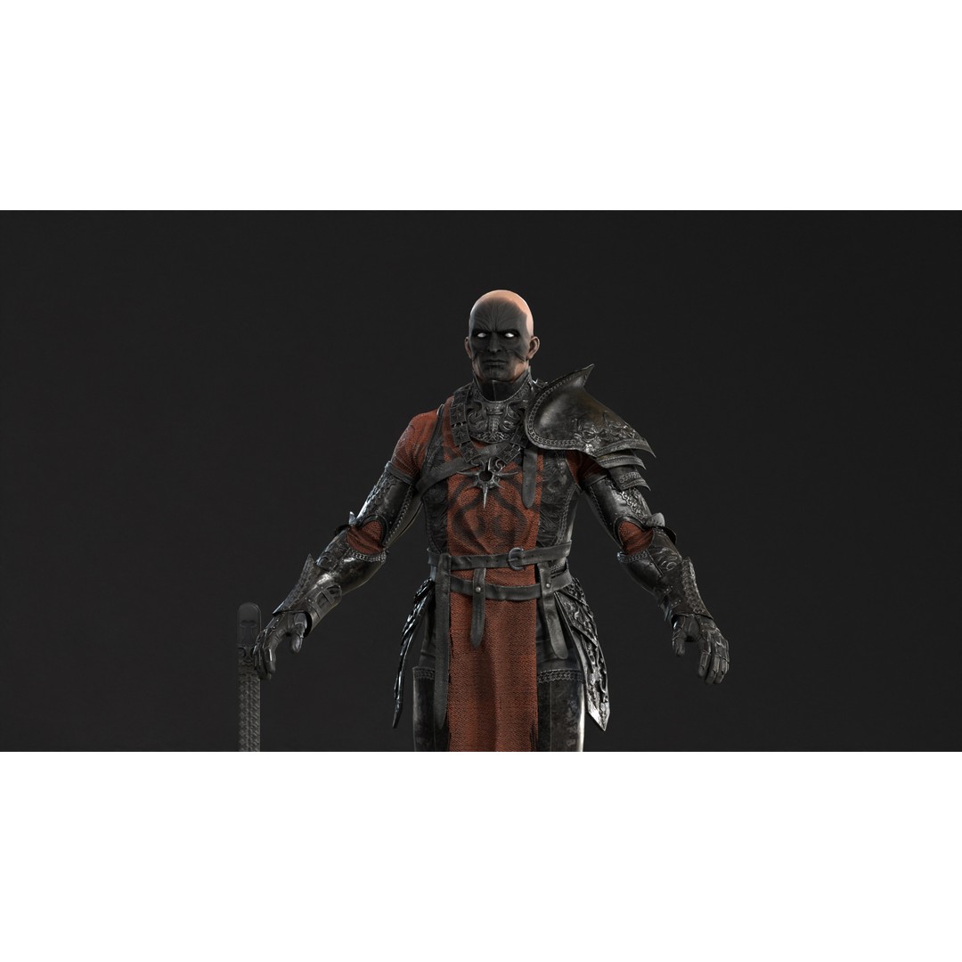 DeathKnight3 3D Model – Low Poly Character, Rigged, FBX - View 30