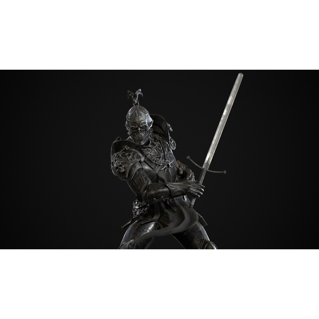 DeathKnight3 3D Model – Low Poly Character, Rigged, FBX - View 38
