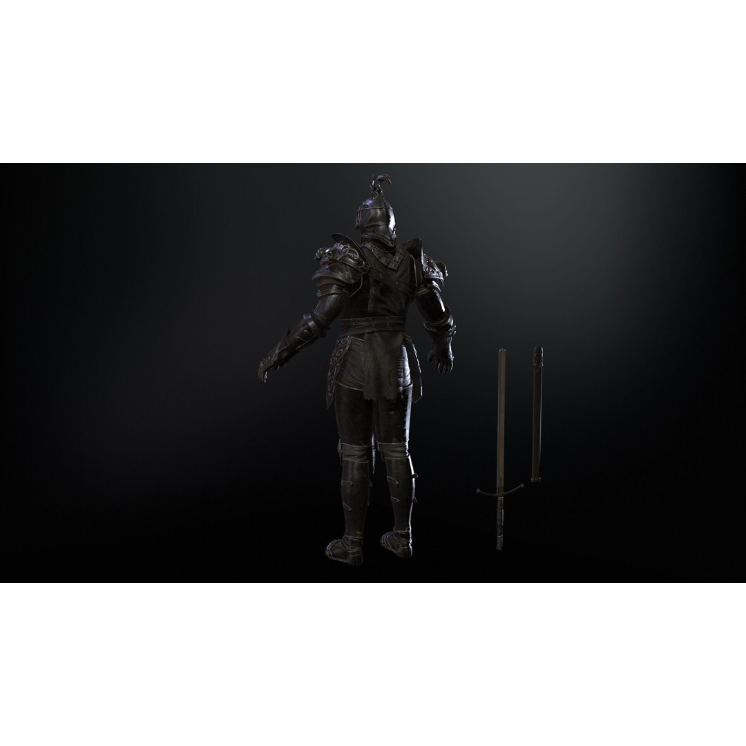 DeathKnight3 3D Model – Low Poly Character, Rigged, FBX - View 4