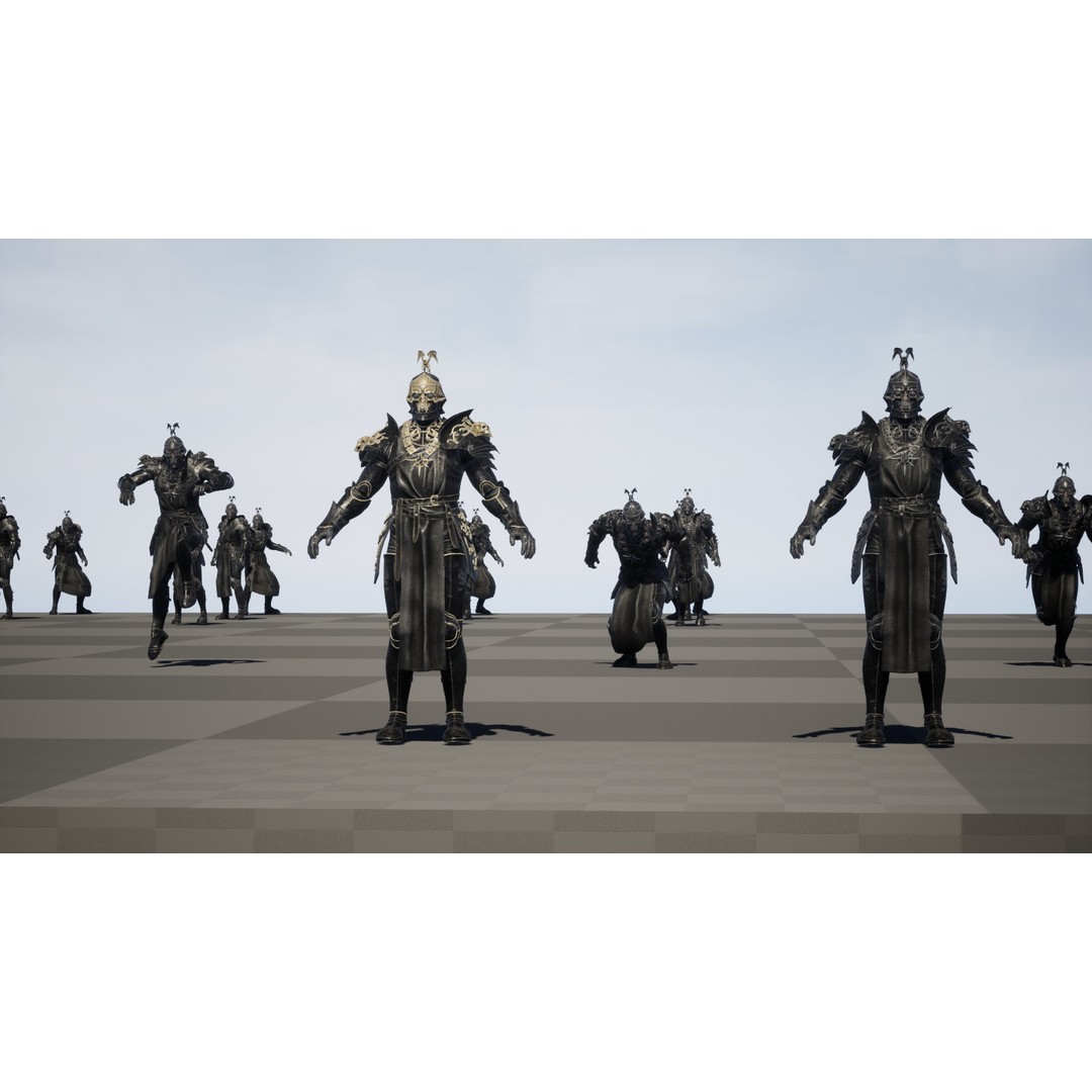 DeathKnight3 3D Model – Low Poly Character, Rigged, FBX - View 43