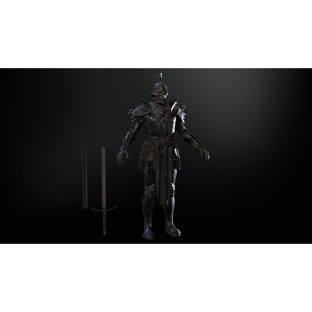 DeathKnight3 3D Model – Low Poly Character, Rigged, FBX - View 6