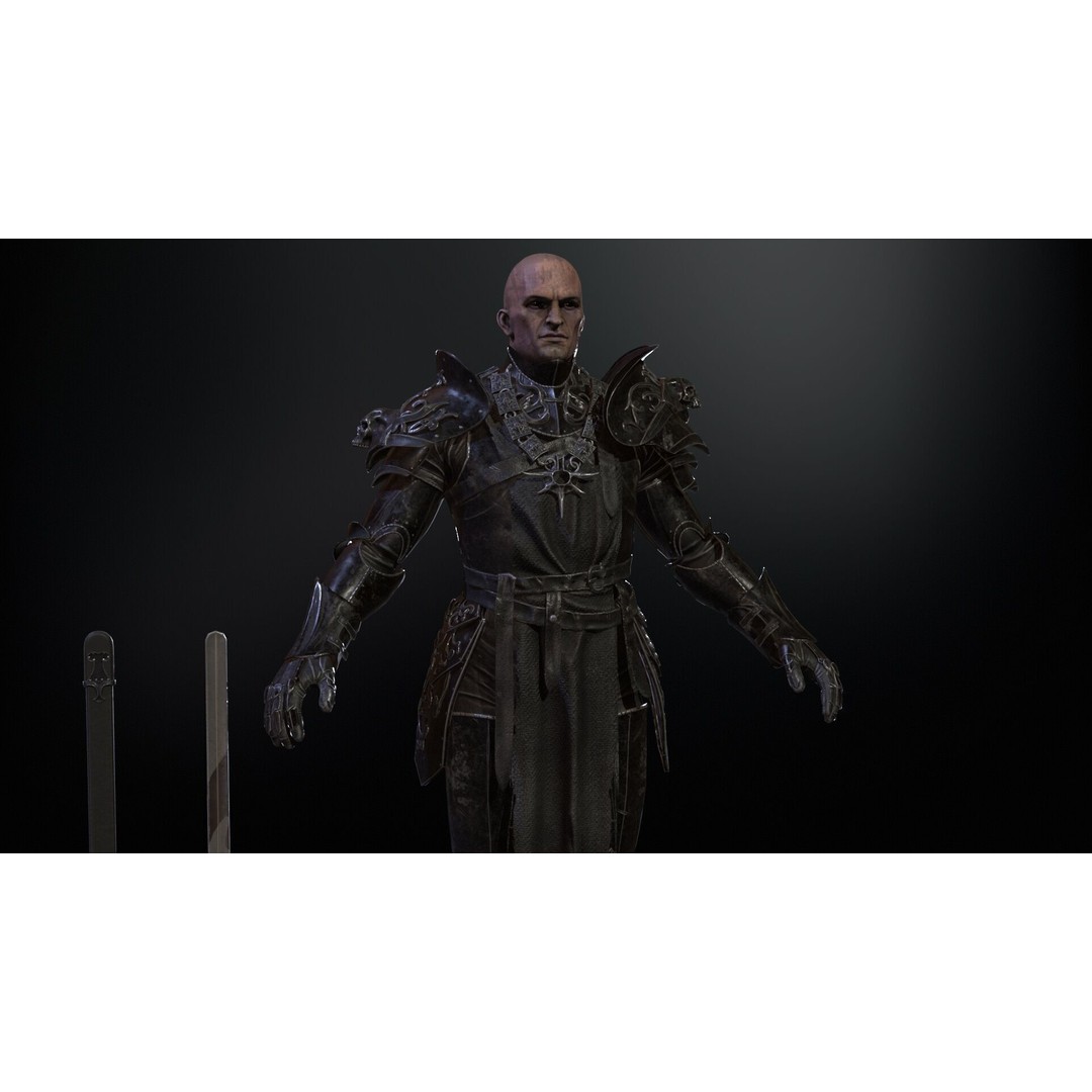 DeathKnight3 3D Model – Low Poly Character, Rigged, FBX - View 8
