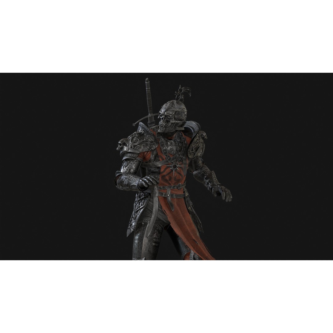 DeathKnight3 3D Model – Low Poly Character, Rigged, FBX - View 9