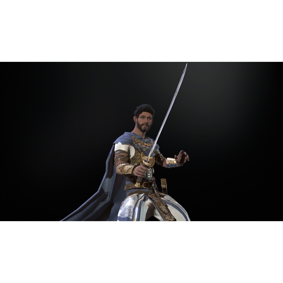 Desert Warrior 3D Model – Low Poly Character, Rigged, FBX - View 15