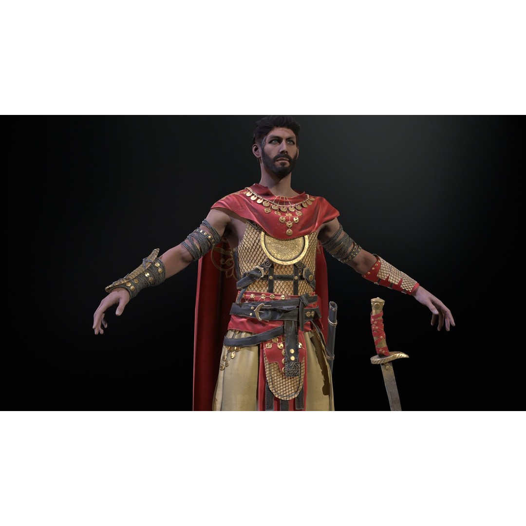 Desert Warrior 3D Model – Low Poly Character, Rigged, FBX - View 28