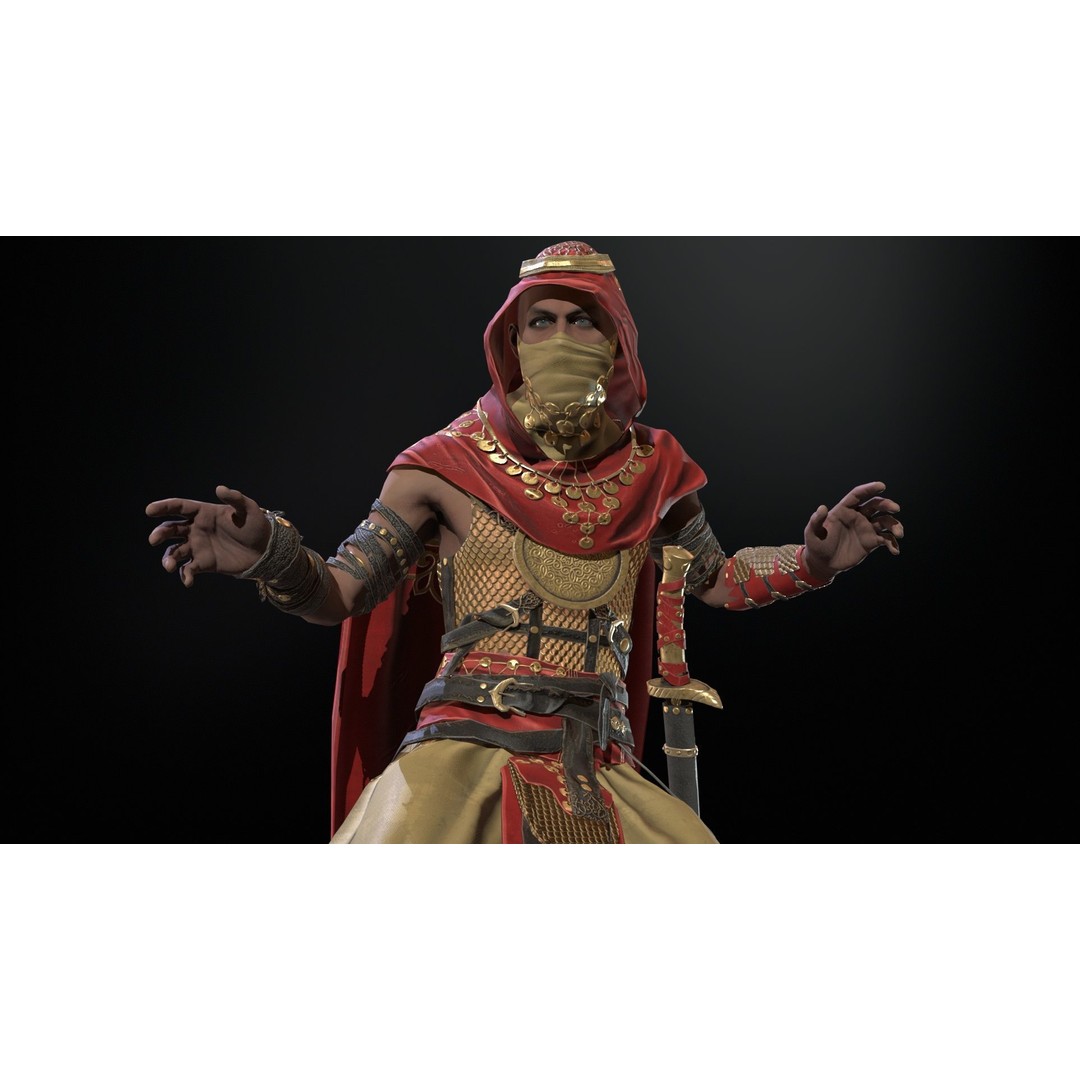 Desert Warrior 3D Model – Low Poly Character, Rigged, FBX - View 43
