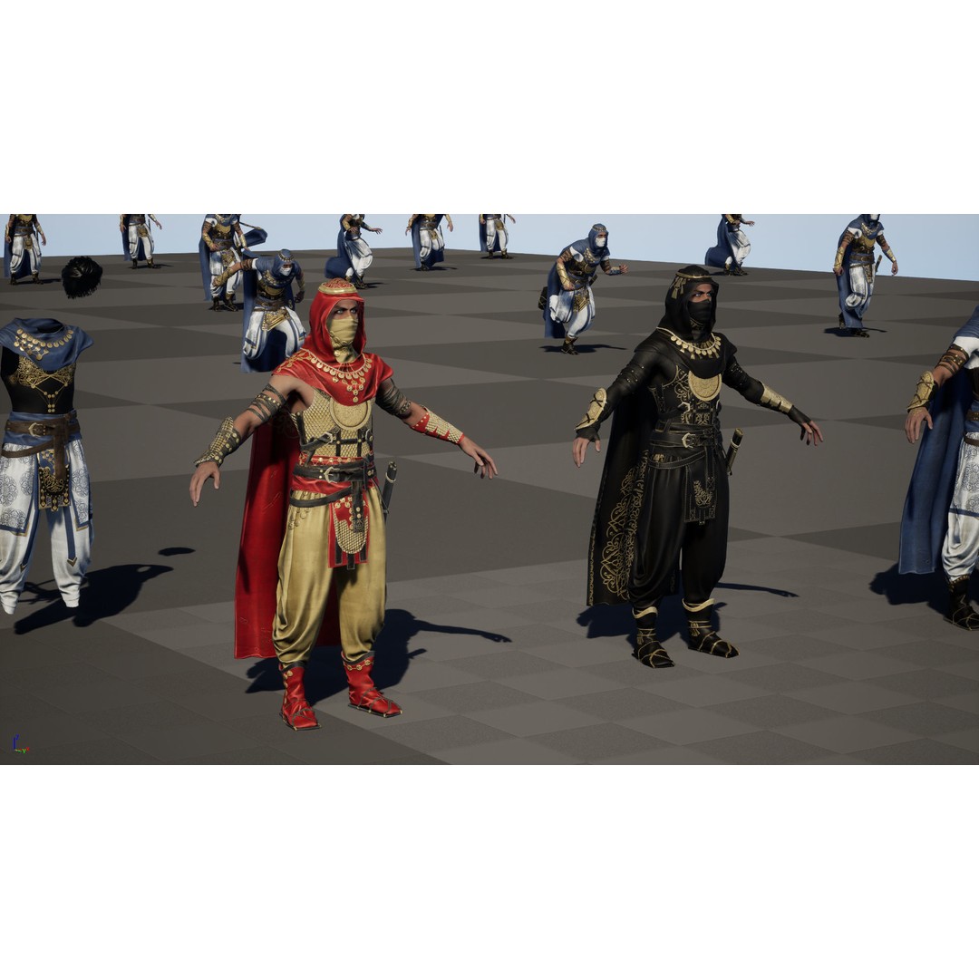 Desert Warrior 3D Model – Low Poly Character, Rigged, FBX - View 46