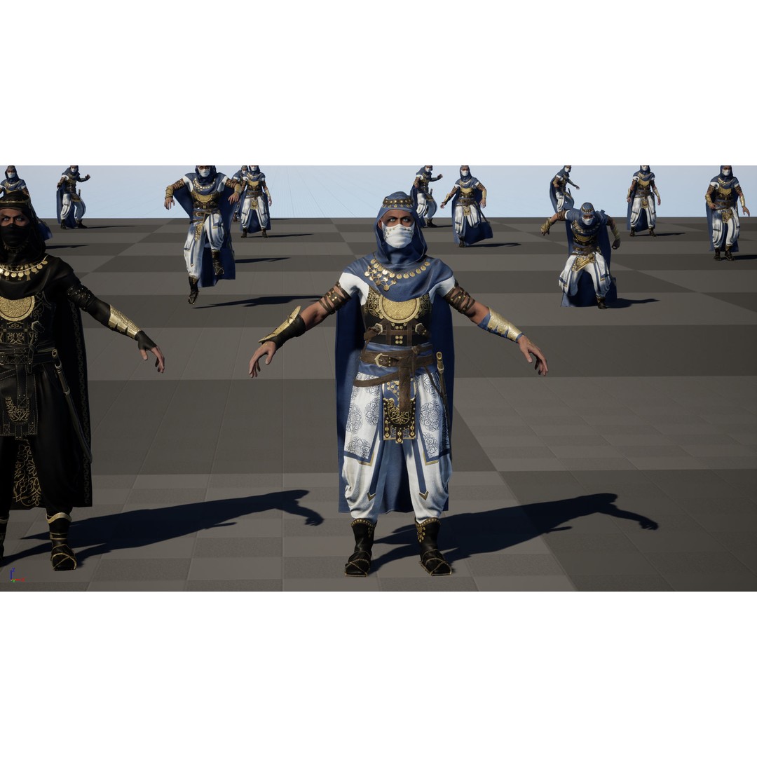 Desert Warrior 3D Model – Low Poly Character, Rigged, FBX - View 48