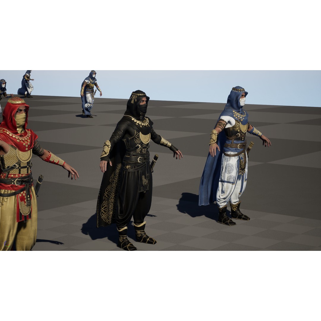 Desert Warrior 3D Model – Low Poly Character, Rigged, FBX - View 49