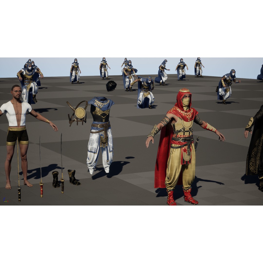 Desert Warrior 3D Model – Low Poly Character, Rigged, FBX - View 50