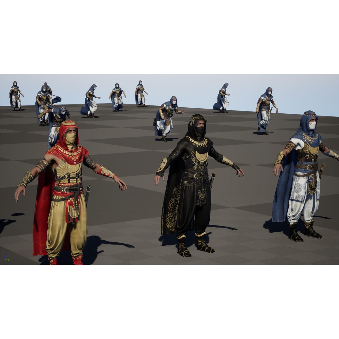 Desert Warrior 3D Model – Low Poly Character, Rigged, FBX - View 51