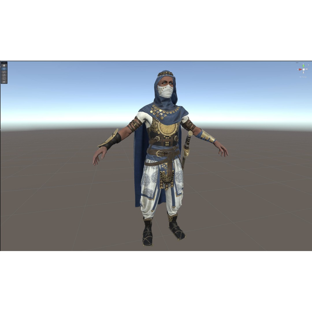 Desert Warrior 3D Model – Low Poly Character, Rigged, FBX - View 54
