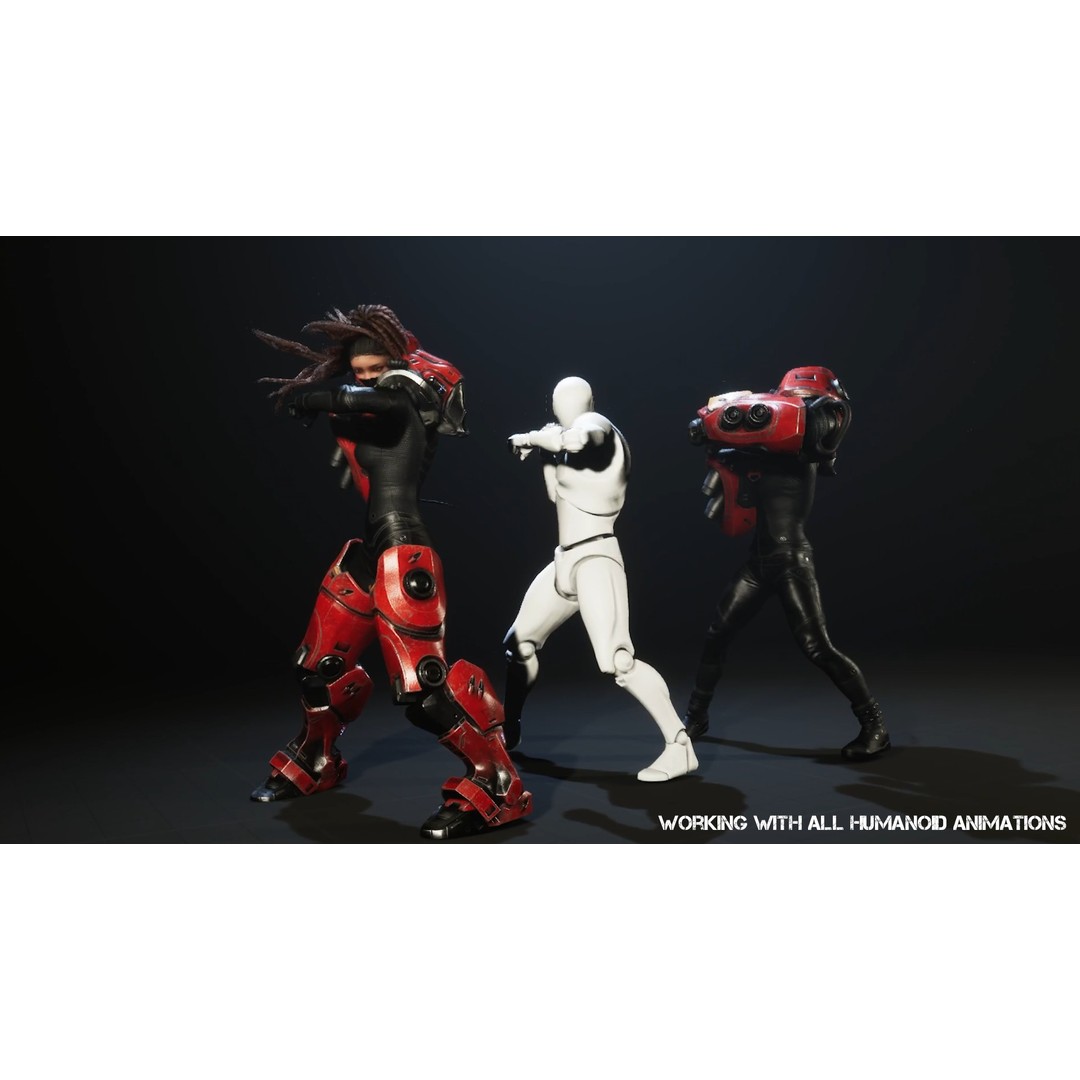 G2 Mech 3D Model – Low Poly Sci-Fi Character, Rigged, Game Ready - View 4