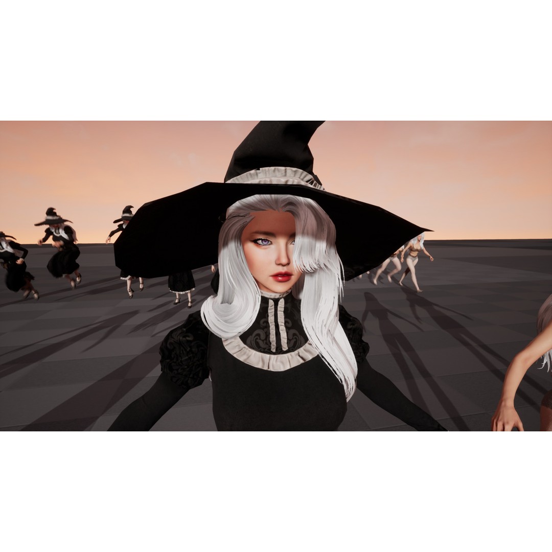 Witch Eliza 3D Model – Low Poly Game-Ready Character for Unity & Unreal Engine - View 10