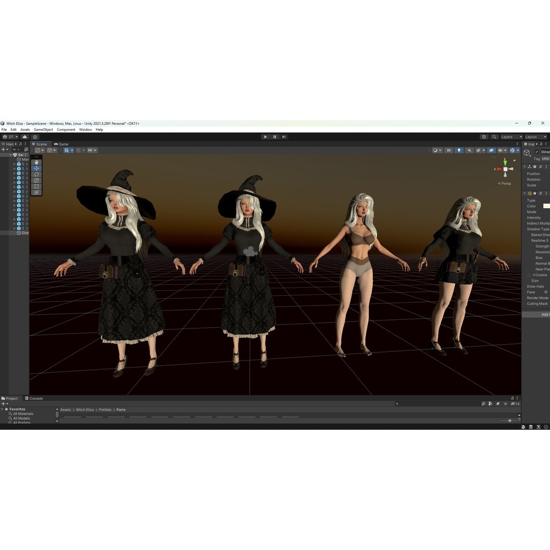 Witch Eliza 3D Model – Low Poly Game-Ready Character for Unity & Unreal Engine - View 16