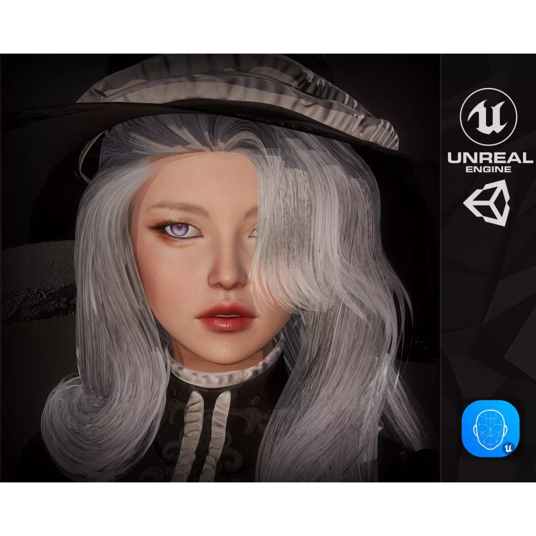 Witch Eliza 3D Model – Low Poly Game-Ready Character for Unity & Unreal Engine - View 2
