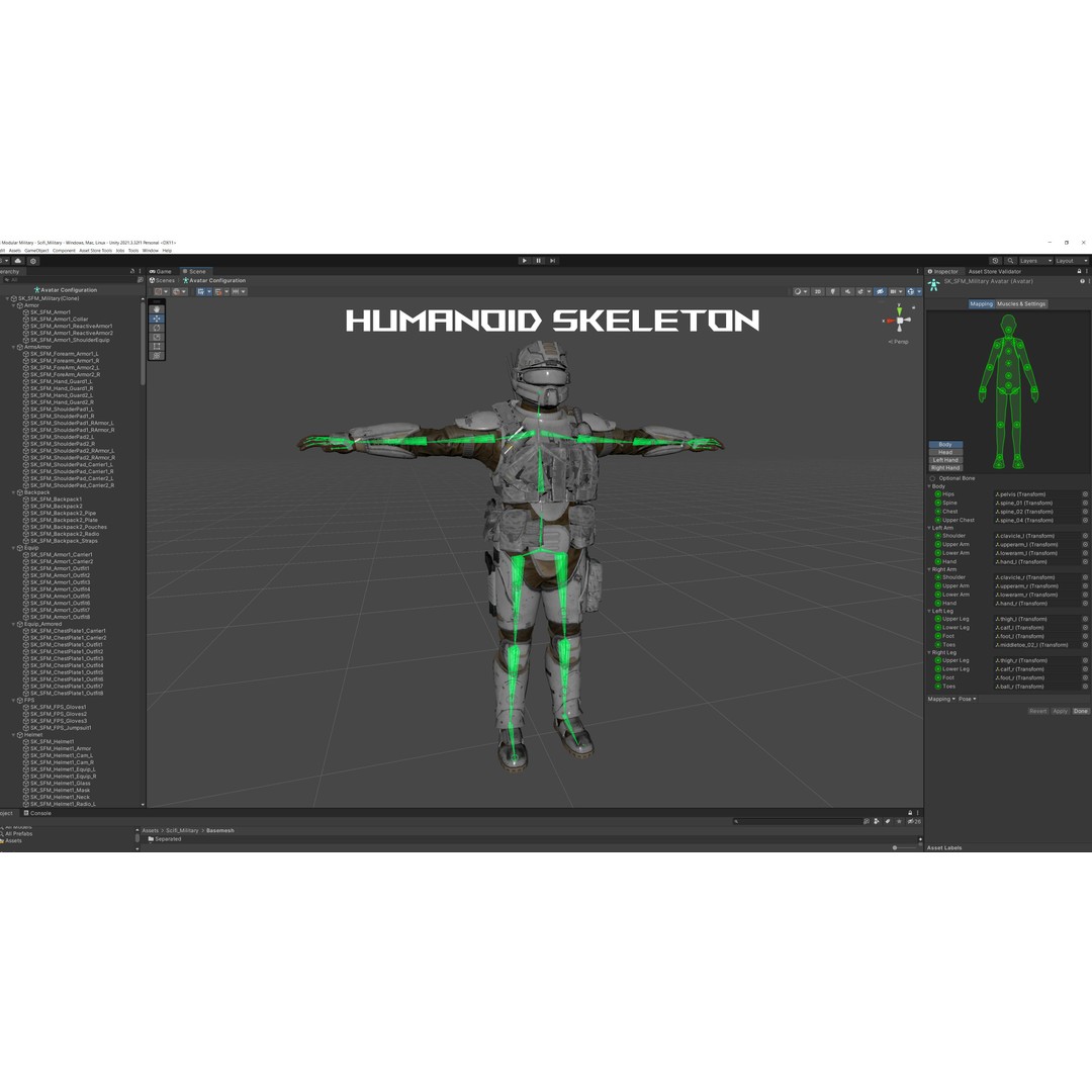 Sci-Fi Military Character 3D Model – Low Poly Game Asset, Rigged, PBR - View 15