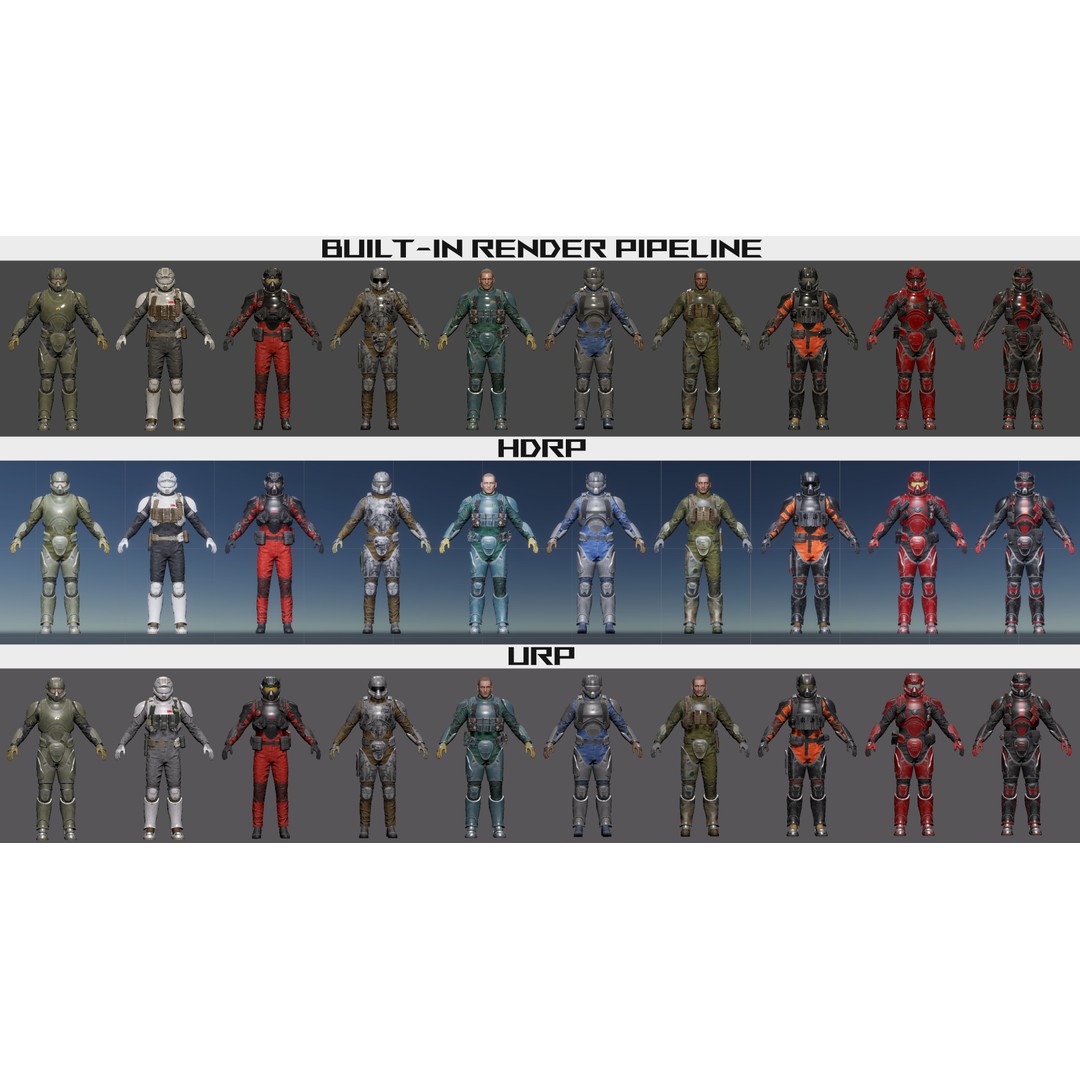 Sci-Fi Military Character 3D Model – Low Poly Game Asset, Rigged, PBR - View 16