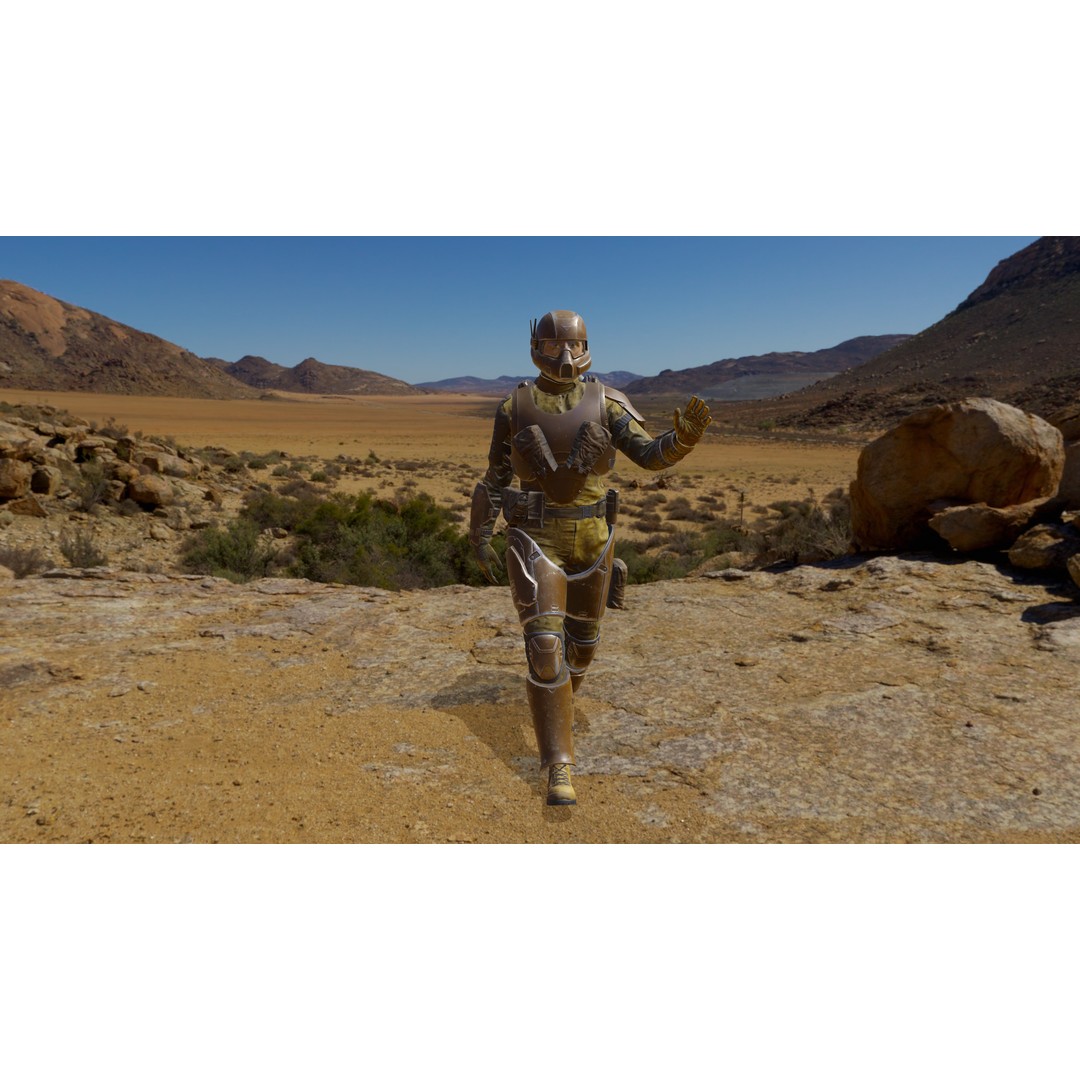 Sci-Fi Military Character 3D Model – Low Poly Game Asset, Rigged, PBR - View 23