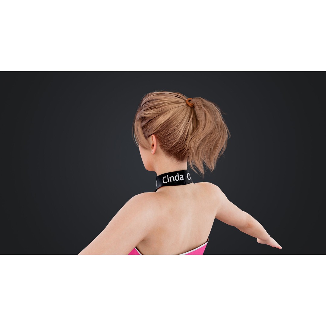 Cheerleader 3D Model – Low Poly Rigged Character for Animation - View 15