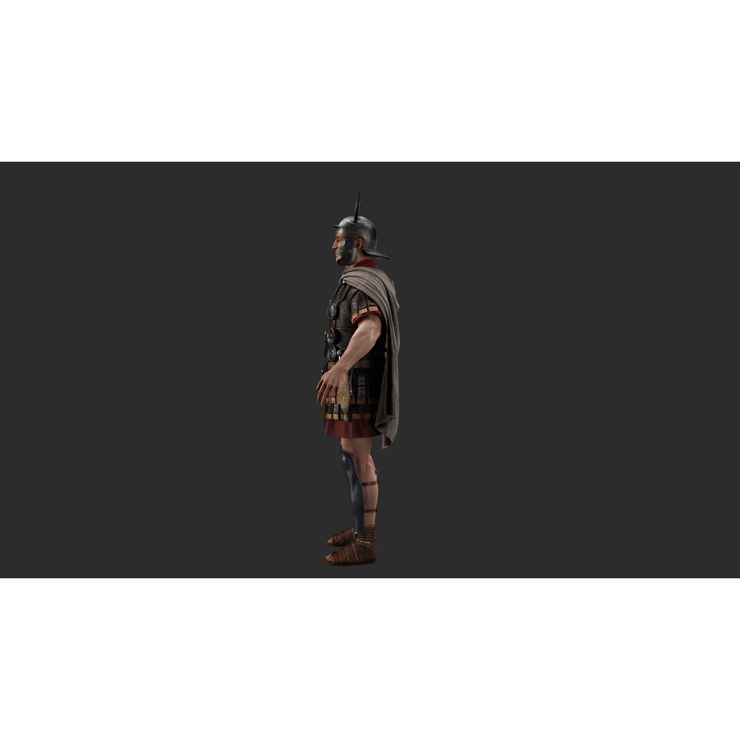 Roman Centurion 3D Model – Low Poly Character with PBR Textures - View 5