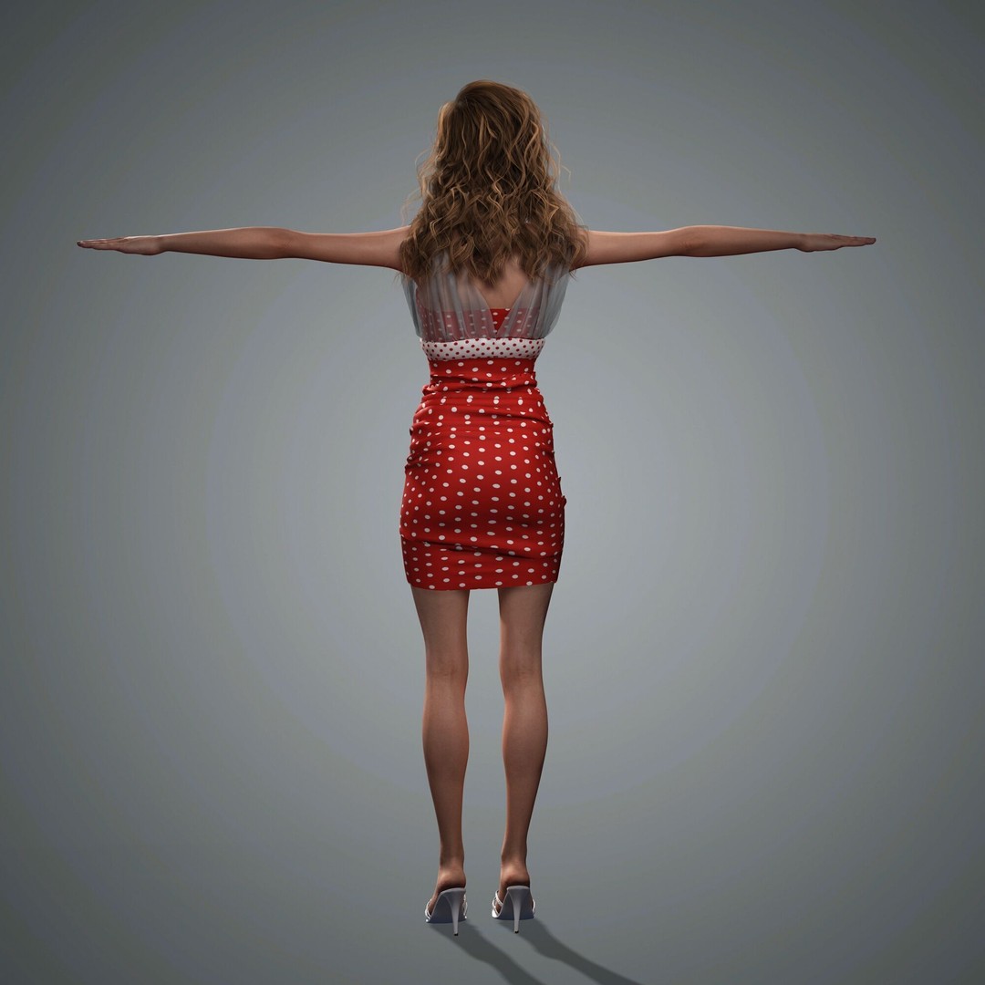 Miley Cyrus 3D Model – Low Poly Rigged Character for Animation, FBX - View 15