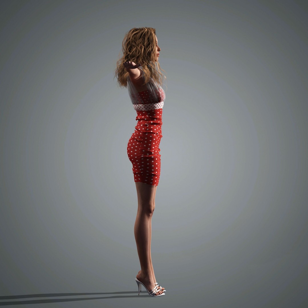 Miley Cyrus 3D Model – Low Poly Rigged Character for Animation, FBX - View 16