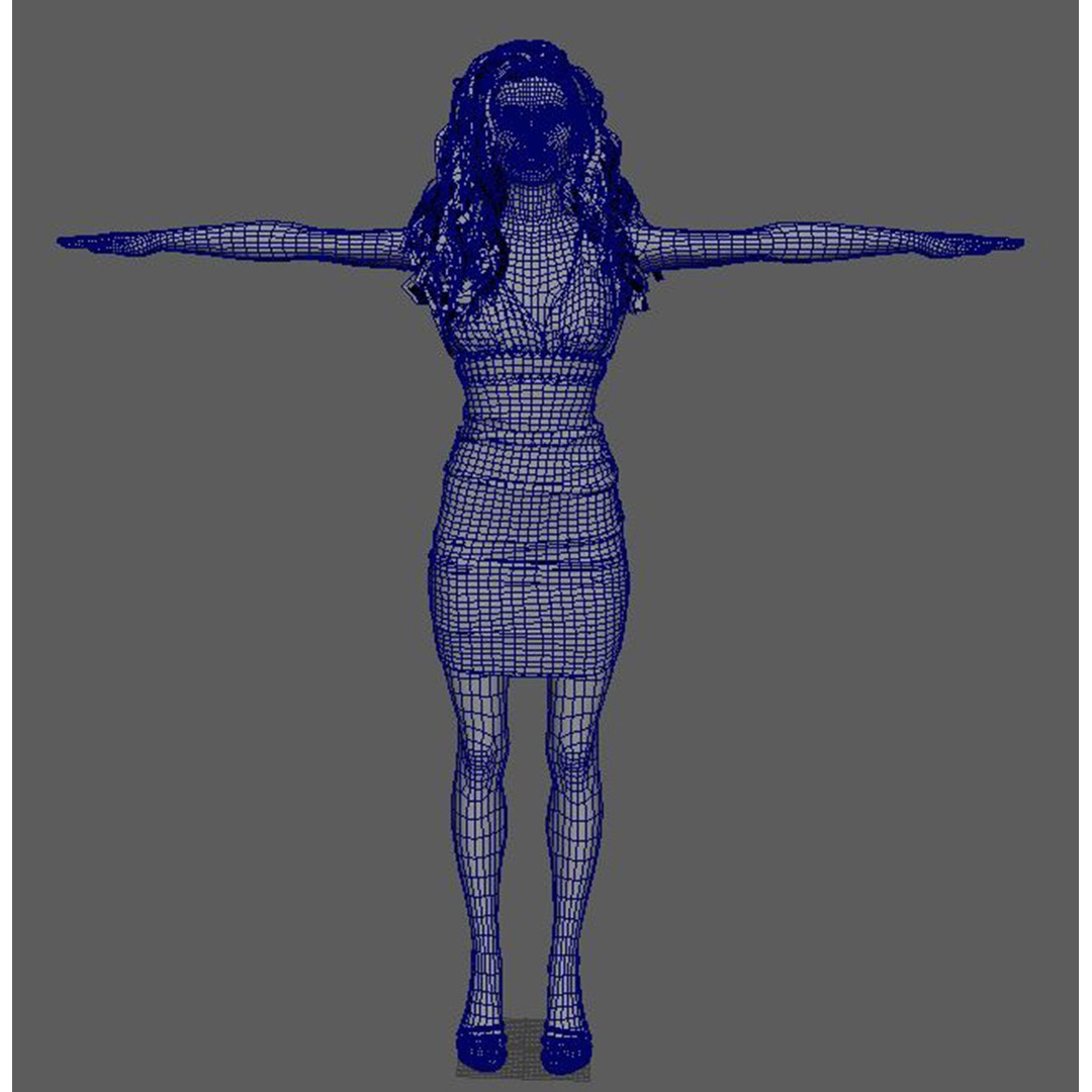Miley Cyrus 3D Model – Low Poly Rigged Character for Animation, FBX - View 21