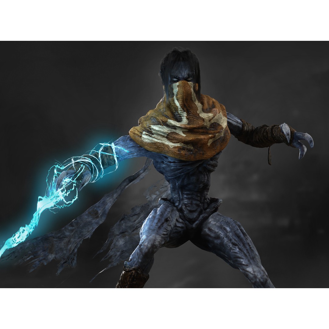 Raziel 3D Model – Low Poly Fantasy Character, Rigged & PBR Textures - View 10