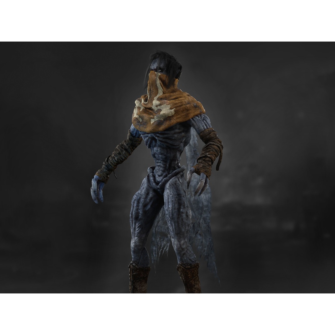 Raziel 3D Model – Low Poly Fantasy Character, Rigged & PBR Textures - View 11