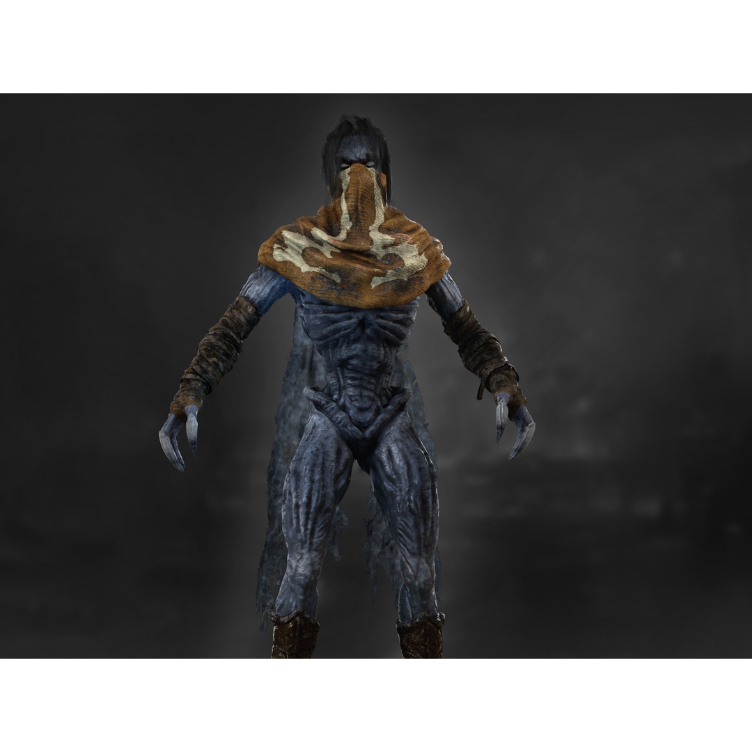 Raziel 3D Model – Low Poly Fantasy Character, Rigged & PBR Textures - View 12